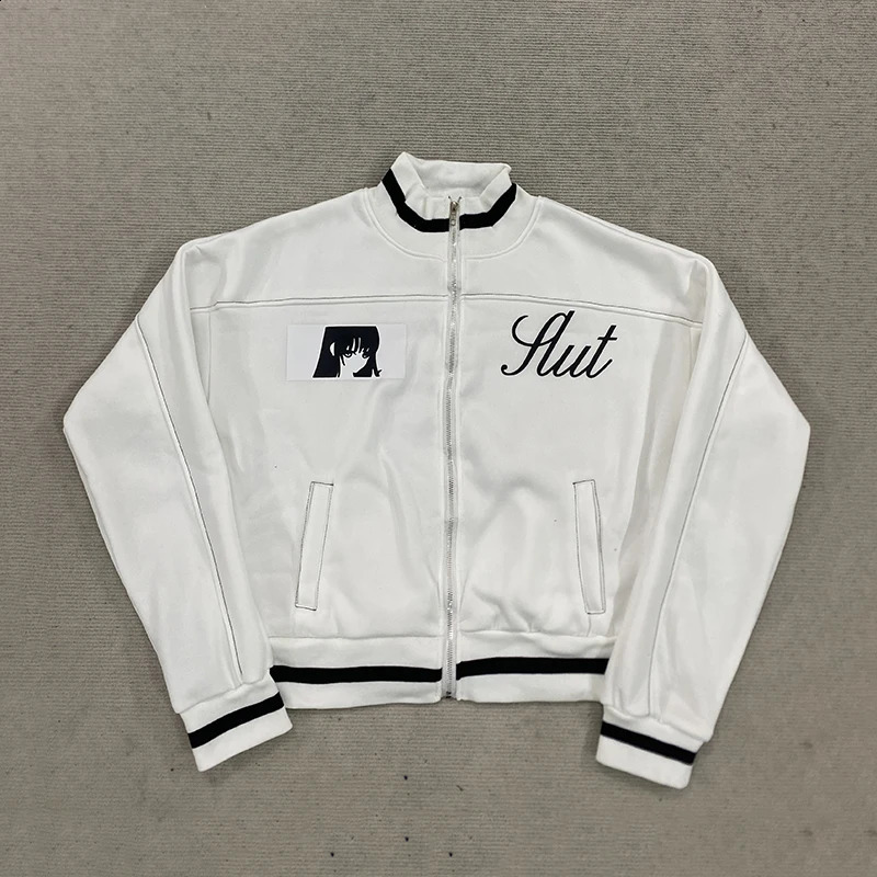 Hmsevenjz Visual Kei Shoujo Harajuku Cartoon Long Sleeved Baseball Aesthetic Y2K Jacket Personalized Zipper Cardigan 261015