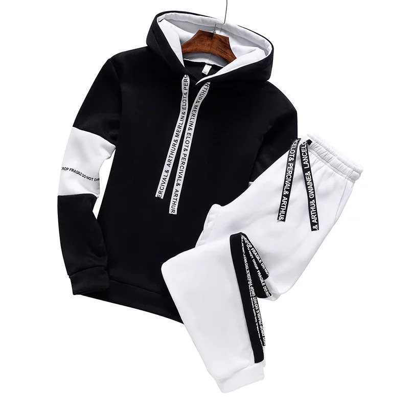 2026 Men Tracksuit Set Autumn Winter Hoodies Sweatshirt Mens Sportswear SweatshirtsSweatpants 2 Piece Hip Hop Pullover Hoodies 261019
