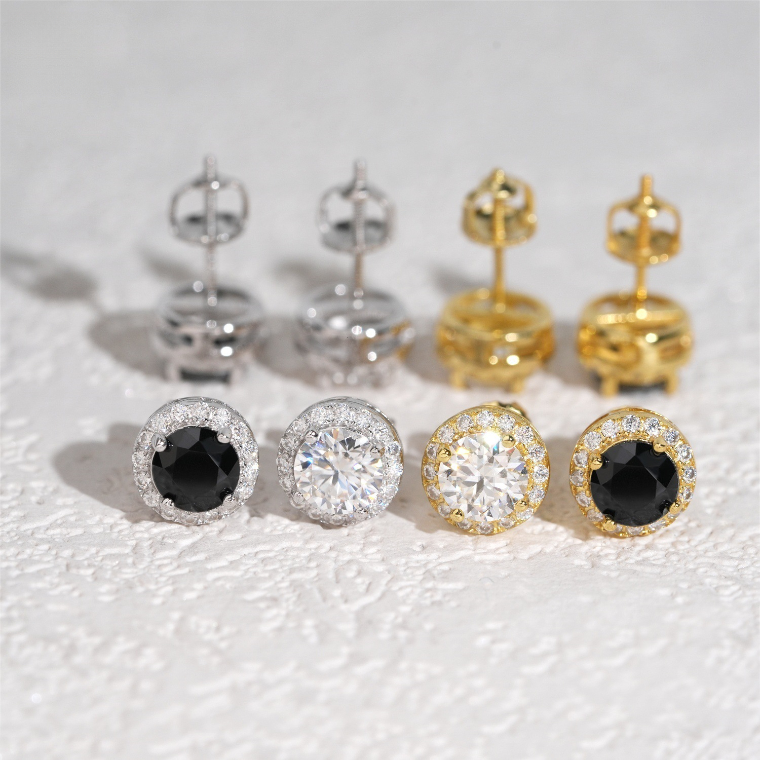 bestseller: 6.0mm classic four-prong earrings with S925 silver inlay VVS moissanite, suitable for both men women in styles