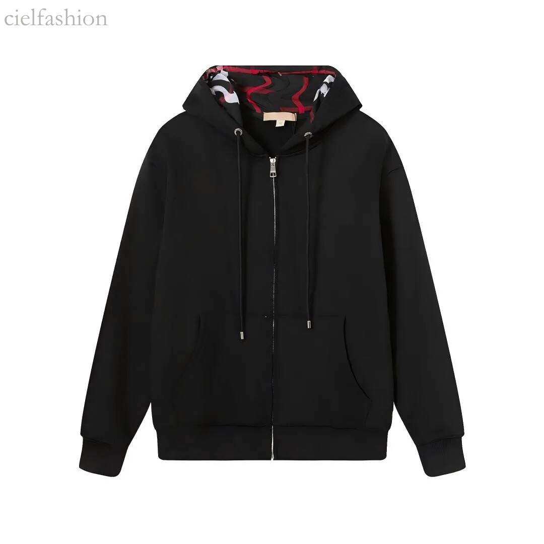 Designer men's women's hoodies designer autumn and winter checkered hoodie loose pullover thick long sleeved cardigan sportswear Bur berri