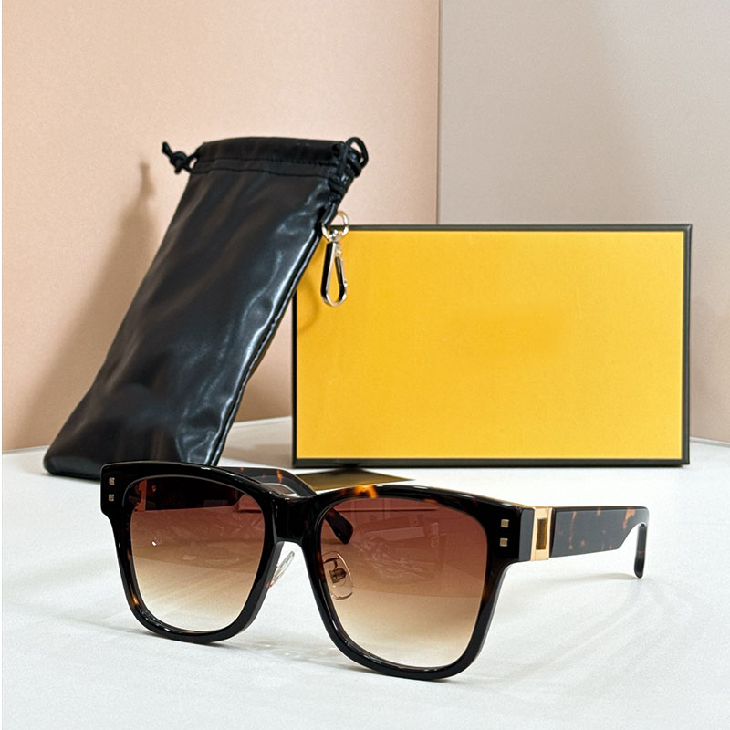 2026 New FFOLD Black Acetate Sunglasses 40235 Brown gradient lens Acetate frame Finish metal details Men women fashion styles Suitable taking sungla