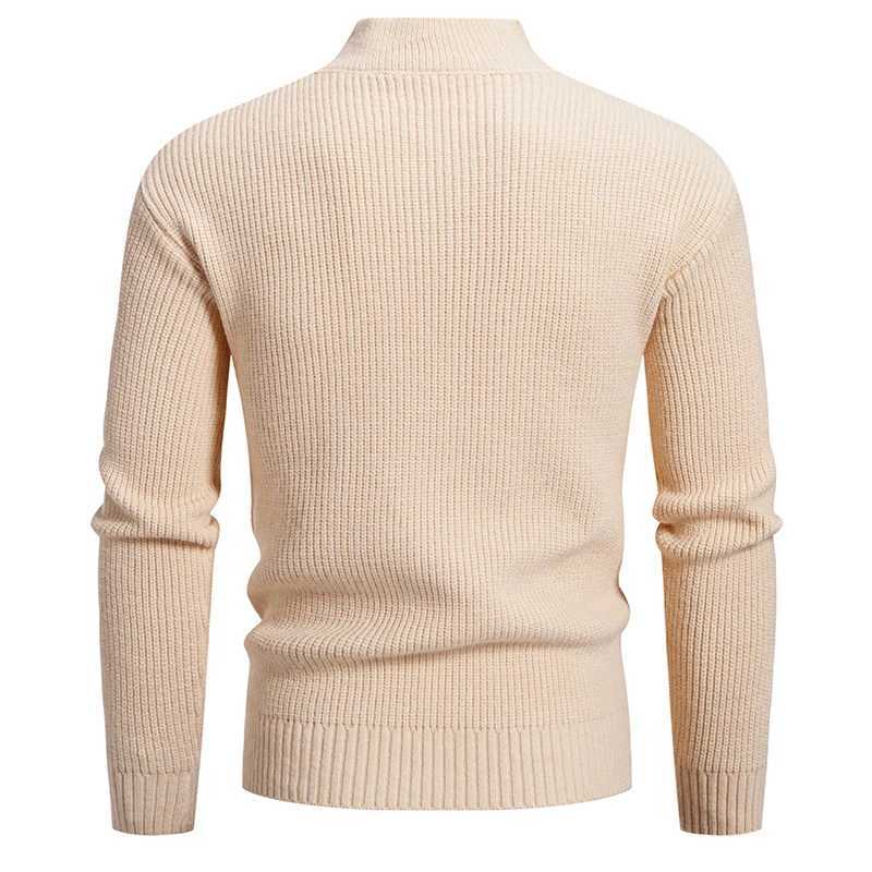 Stand Winter Fashion New Autumn Collar Knit Pullovers Men Solid Color Casual Knitted Sweater Mens Pockets Pullover Sweaters Man M261016
