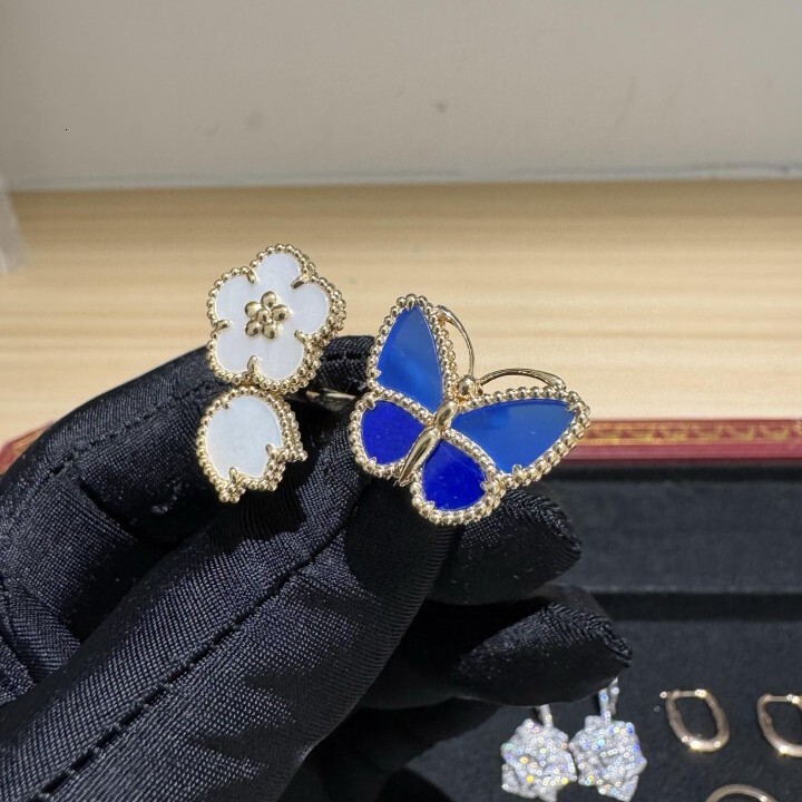 Designer Jewelry vanly cliff rings Blue Butterfly Lucky Fortune Rings Fashion Versatile