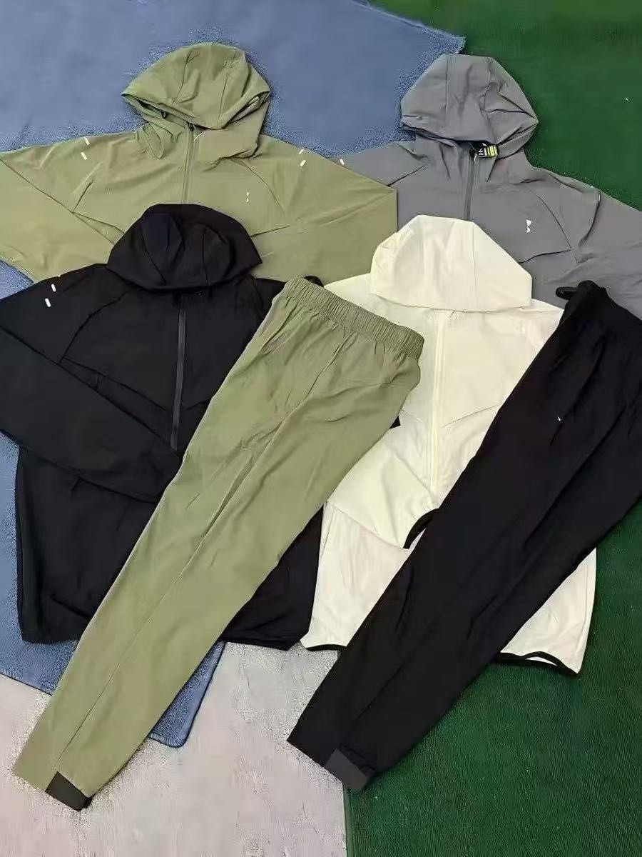 designer mens tracksuit designer UA clothing sportswear Men's sports suit hooded zip-up color-blocked athletic set casual running two-piece spo
