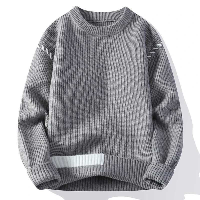 Winter Men's Sweater Warm Autumn Knit Pullovers Fashion Loose Knitted Sweaters Men Youthful Vitty Patchwork Casual Pullovers M261016