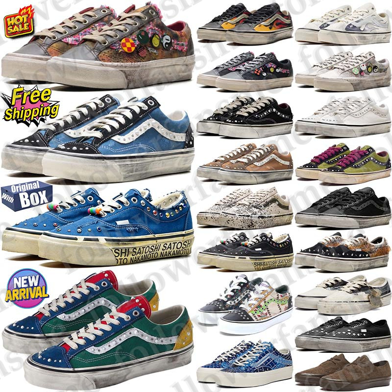 Free Shipping With Box Designer van vansshoe vansy pearlized shoe pearl shoes knu old skools sneakers Sport chaussures trainers for mens womens d h