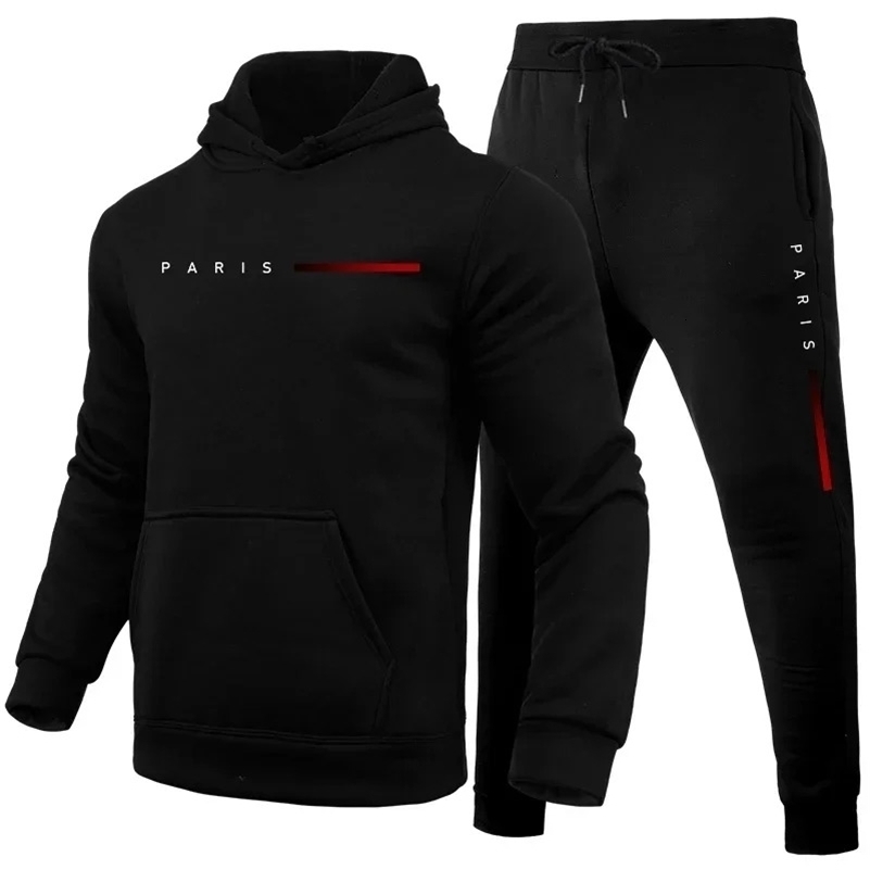 Men's Tracksuit Men Daily Comfortable Single Hooded Sportswear and Sweatpants Man Fashion Sports Suits Jogging Simple260930wwww