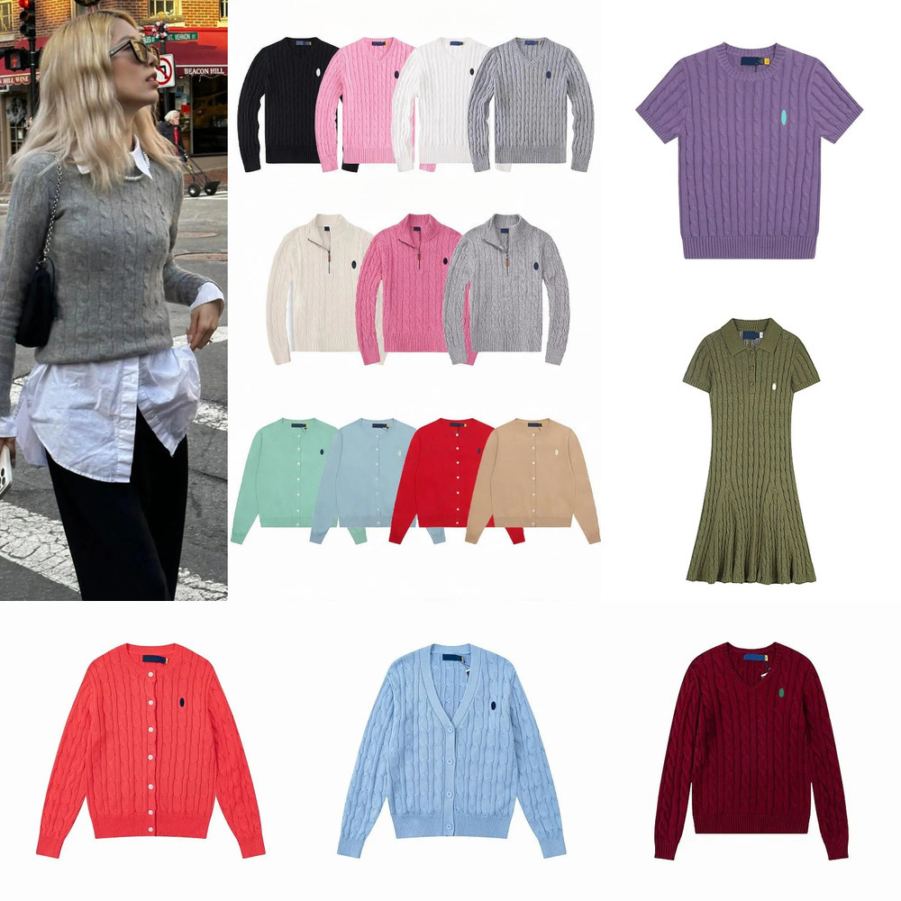 Designer Women's Sweater Polo Luxury Sweater Fashion Round Neck Lapel Autumn and Winter Long Sleeve Cardigan Embroidered Horse Sweater Sizes S-