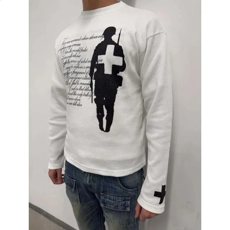2026 Autumn Fashion Harajuku Round Neck T-shirt for Men and Women Vintage Print n Showcases Trendy Street Style s 261017
