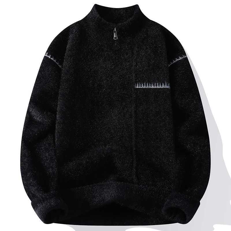 Winter Men's Long-Slved Sweater Autumn Half Turtleneck Pullover Casual Top Half Zip Pullover M261016