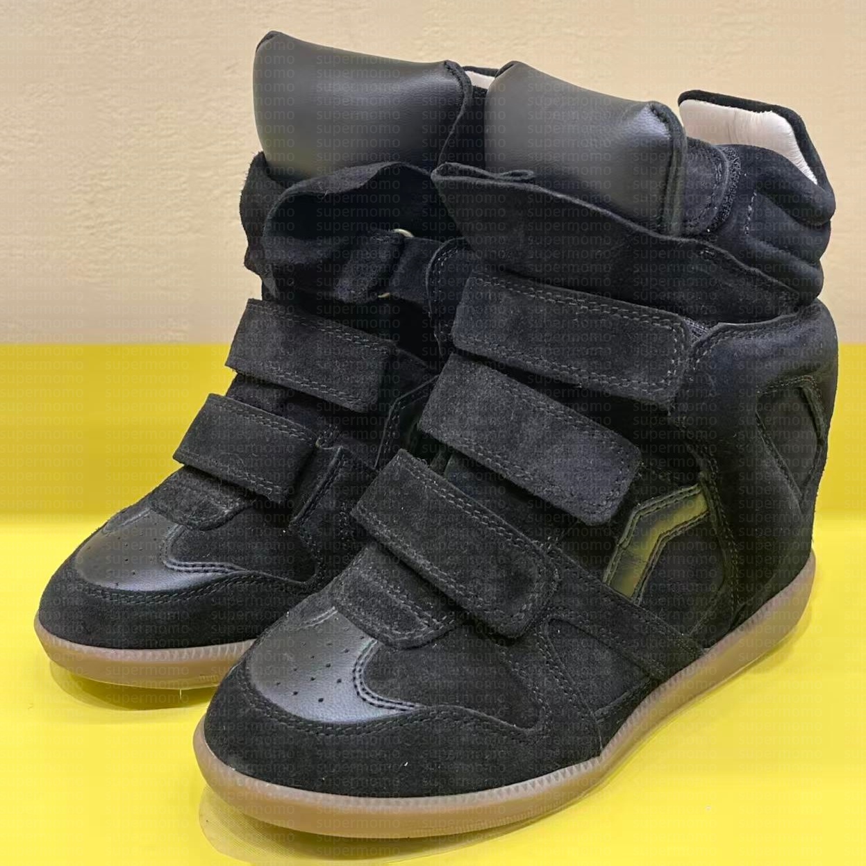 Men women Designer bekett Boot Genuine Leather Leather trimmed Suede Wedge Sneakers Fashion Show Paris New Shoes Boots Unisex Style 8CM high heeled