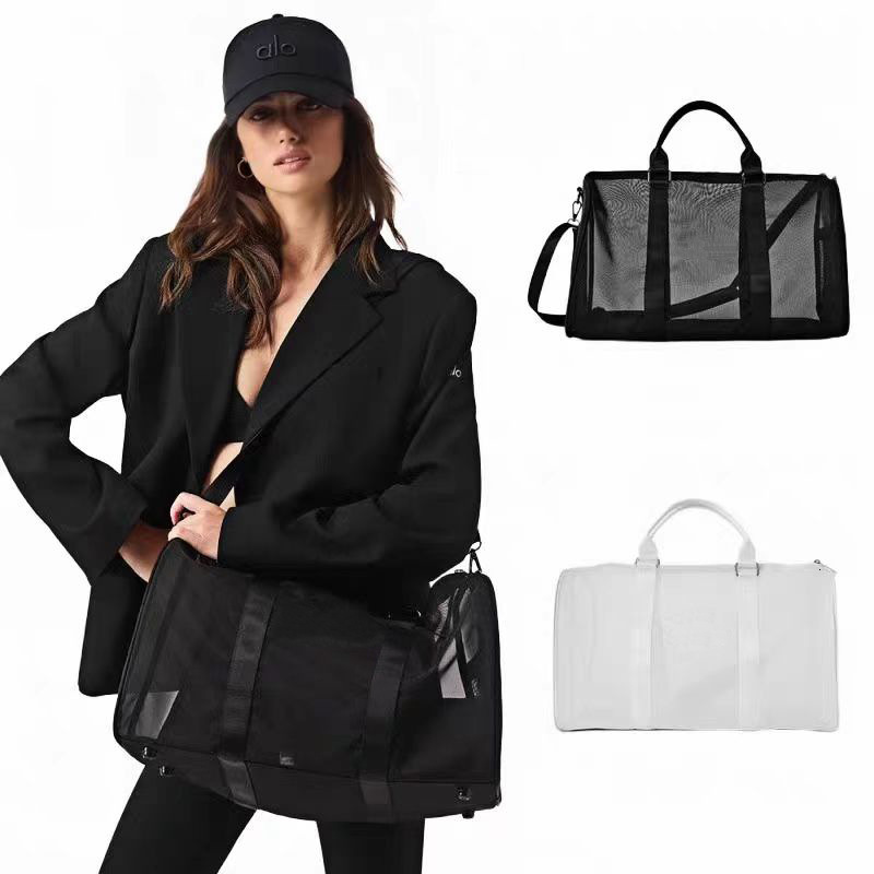 designer Trendy transparent mesh luggage bag yoga fitness bag sports bag gym bag large capacity travel bag crossbody bag