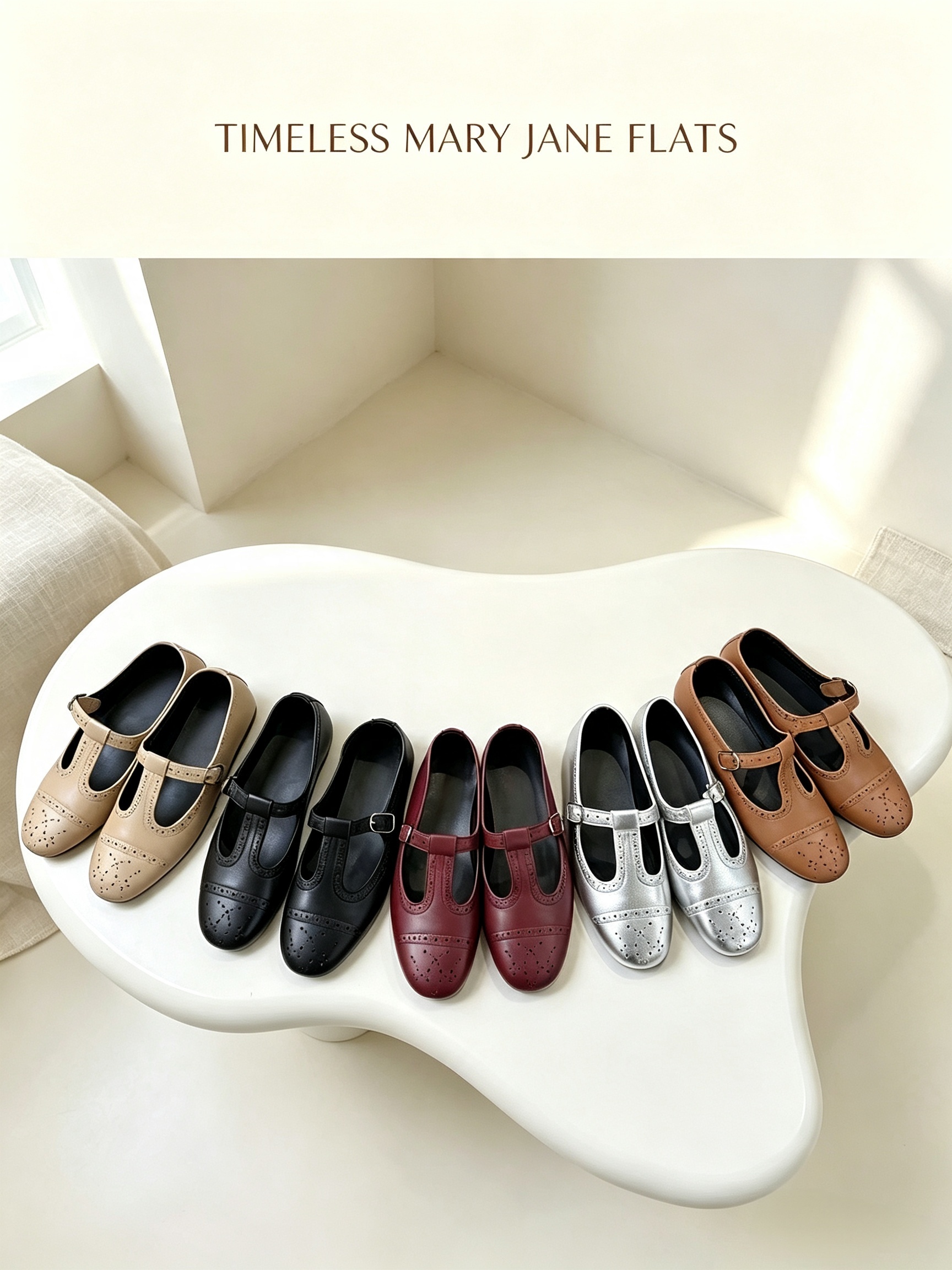 Fashionable Women Round Toe T Strap Mary Janes Vintage Embellished Brogues Elegant Vintage Flats and Dress Shoes Perfect for casual spring and fall