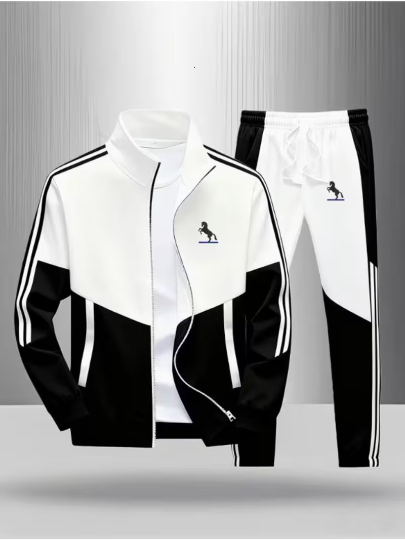Men 3D Print Zip Up Two Piece Tracksuit 2026 Spring Autumn New Jacket And Pants Trendy Casual Sportswear Soft Breathable Outfit For Daily Casual And