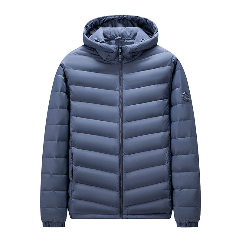 Men Hooded 90 Percent White Duck Down Jacket 2026 Winter New Softshell Lightweight Warm Cold Weather Puffer Coat Windproof Outerwear For Men Daily C