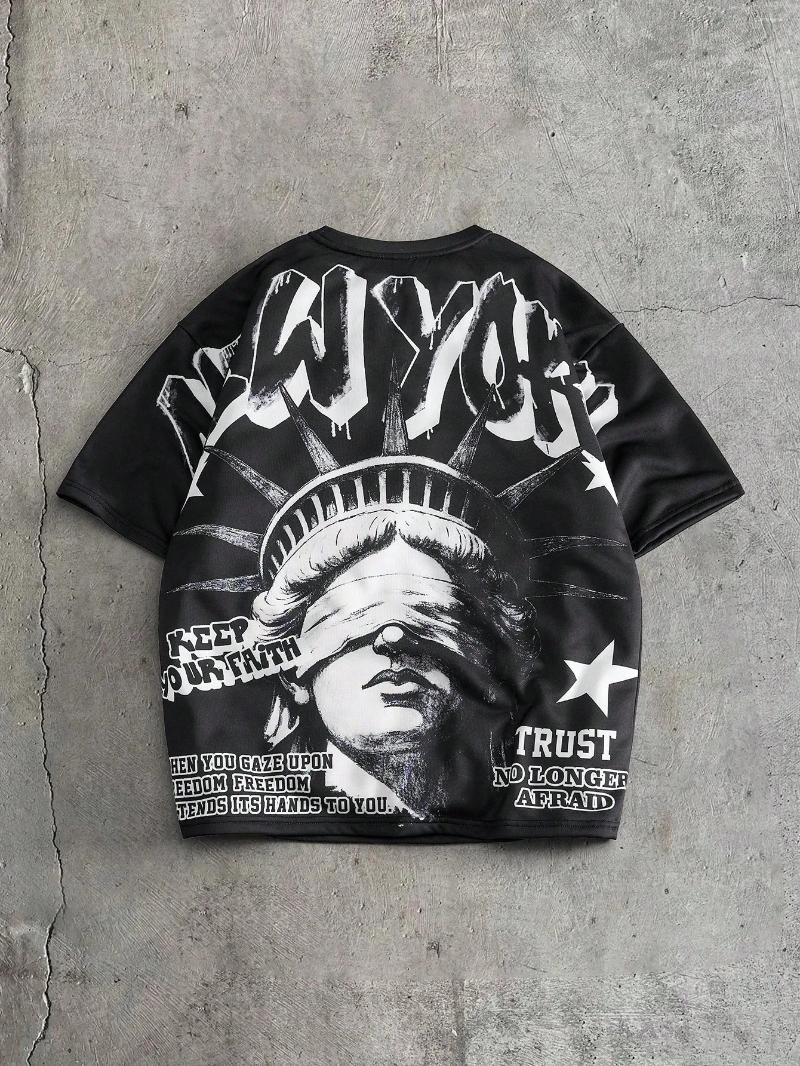 Summer Men's T-shirt With 3D Angel Pattern Print Street Casual Fashion Soft Comfortable Breathable