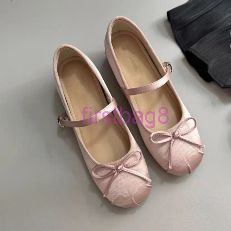 Womens bow shallow mouth single shoe for spring summer solid color round toe low cut simple comfortable womens shoes 260729BJ6