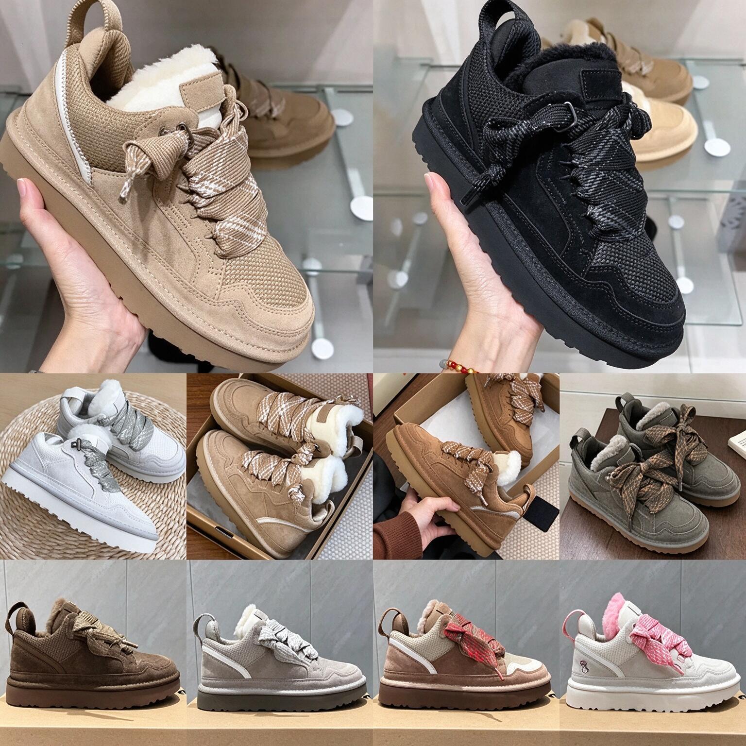 Designer Fur Sneakers Trainers Casual Shoes Boots Highmel Tasman Tazz Slippers Womens Suede Chestnut Sand Wool Sheepskin Winter Cold Fall size 36-44
