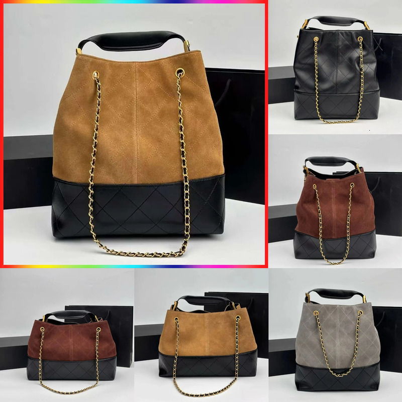 25A Designer bag Real Suede Leather Shoulder cc Bag Plaid Shopping Bag Women's Luxury Handbag Vintage Hobo Genuine Leather Patchwork Classic Cr