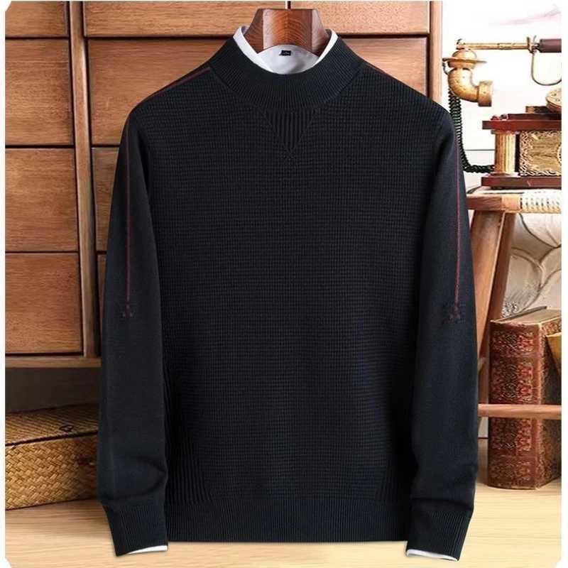Sweater New Men's Winter Style Half Turtleneck Jacquard Sweater Base M261016