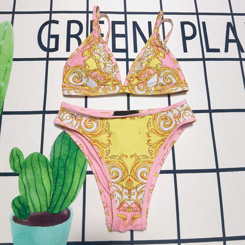 Push Up Bra Underwear Set Bikinis Designer Split Printed Swimming Wear Women Pool Party Sexy Beach Wear Swimwear
