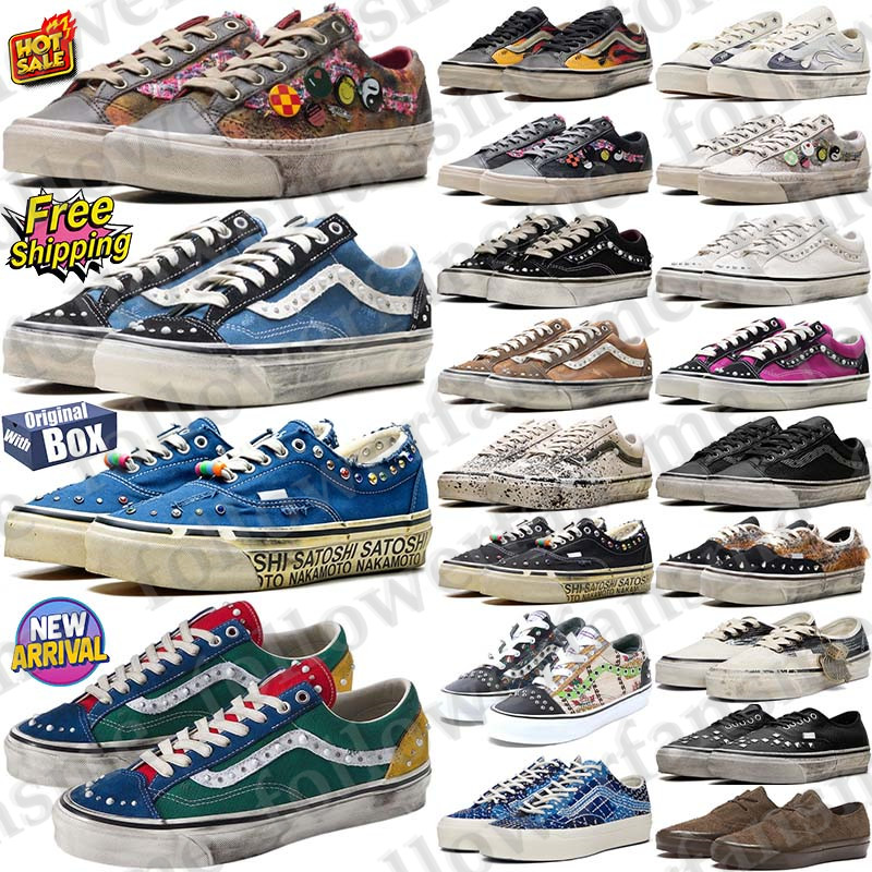 Free Shipping With Box Designer van vansshoe vansy pearlized shoe pearl shoes knu old skools sneakers Sport chaussures trainers for mens womens d h