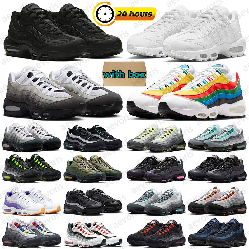 free shipping 95s 95 mens trainers running shoes designer sneakers for men women Neon Triple Black Smoke Grey womens sports outdoor shoe with box