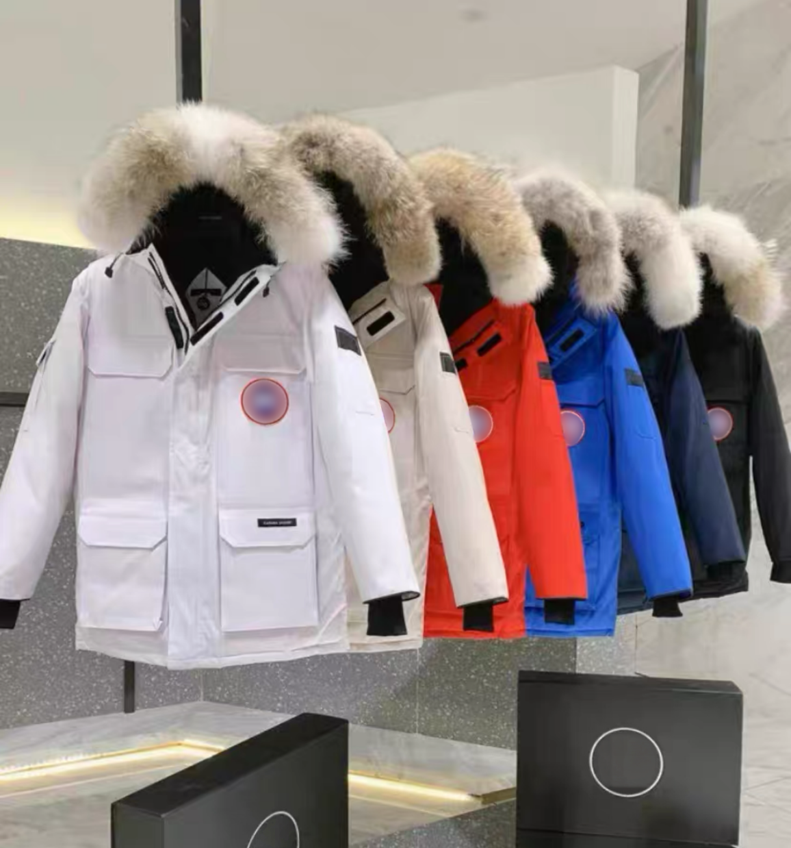Canaoa Goose Mens Jacket Designer Puffer Jacket Coat Winter Parka With Fur Hooded Design Warm Heavy Duty Outdoor Coats For Highly Quality Winter Spo
