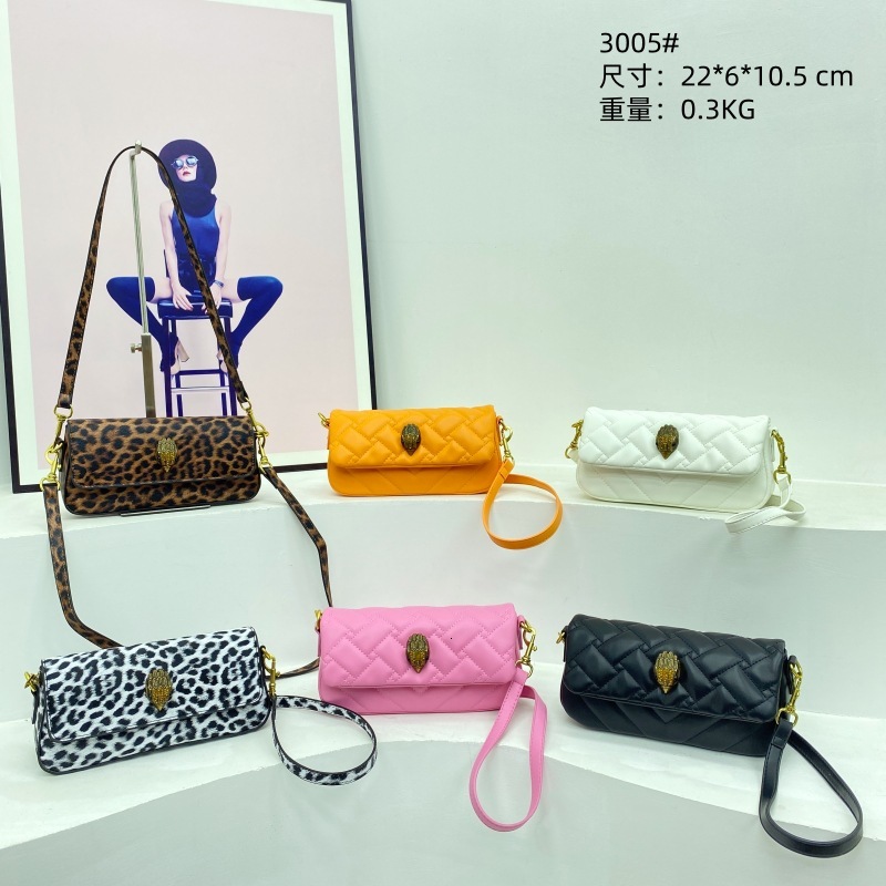 designer Vintage Leopard Print Underarm Bag for Women Autumn Winter New Diamond Embroidery Single Shoulder Crossbody Eagle Head Bag Fashionable Smal