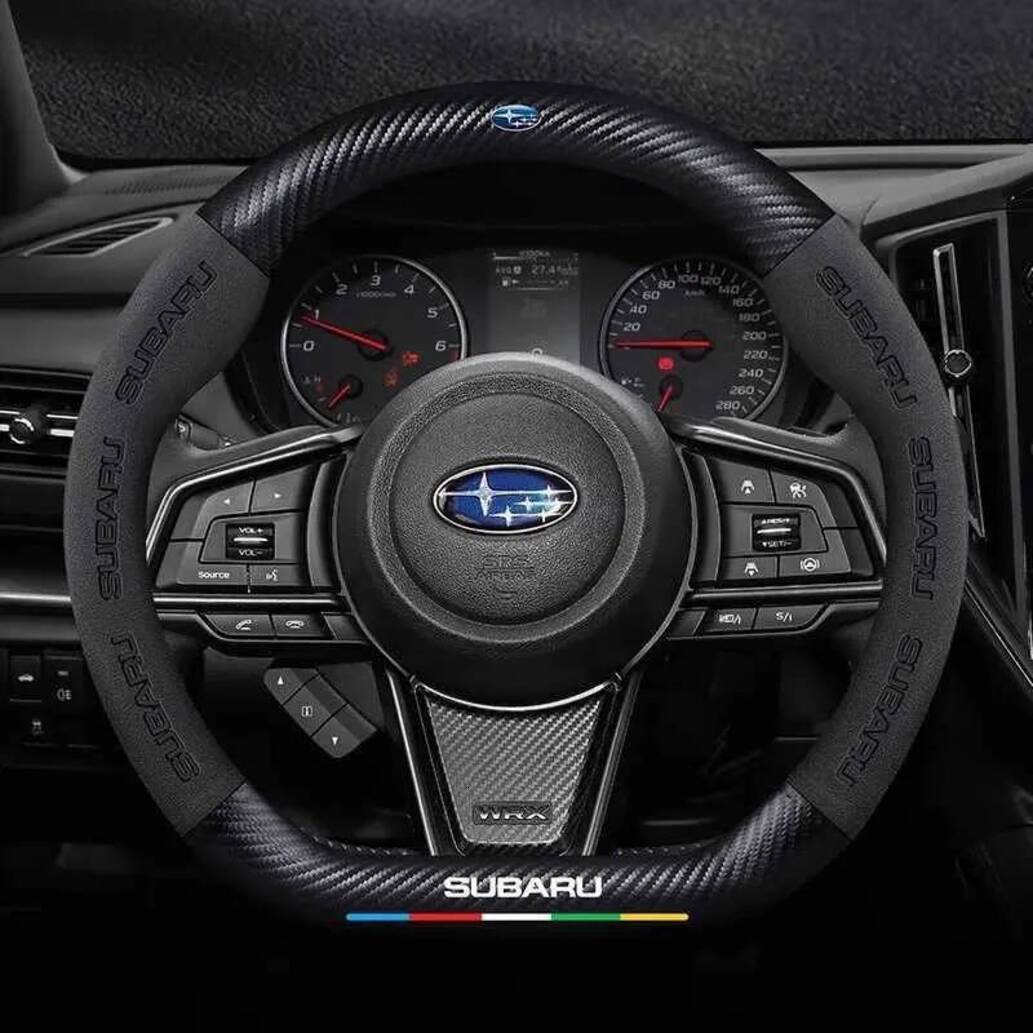 Steering Wheel universal protector Cover Car Suede Carbon Fiber Anti Slip Ventilated Steering Wheel Cover For Subaru STI BRZ WRX XV Ascent Forester