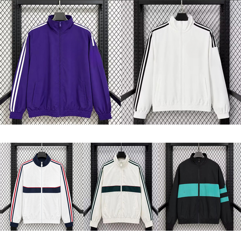 2026 Rally Series Men Track Jacket Full Zip Stand Collar Striped Sport Windbreaker Loose Athletic Training Outerwear Casual Sport Coat