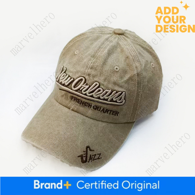 New Cross Border Washed Distressed Letter Embroidered Baseball Cap For Men And Women Outdoor Fashion Versatile Sun Protection Hat