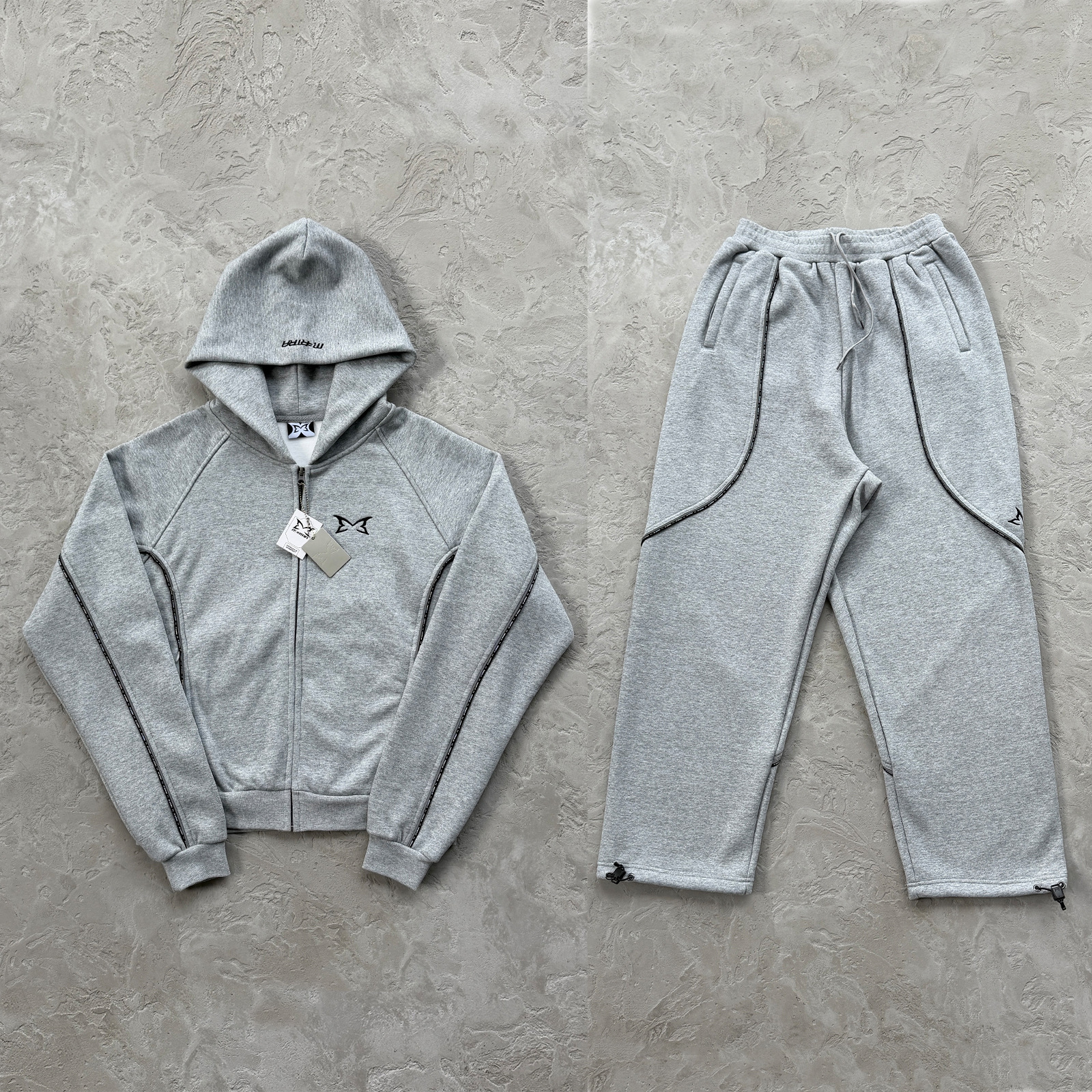 mertra high-quality, heavyweight Luxury goods American streetwear hip-hop embroidered patchwork hooded sweatshirt designer and casual athletic track