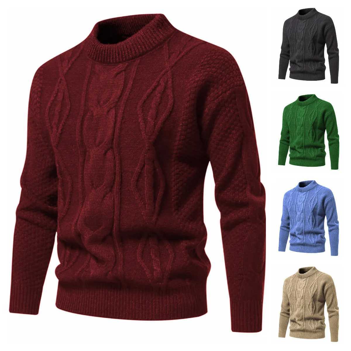Fashion New Autumn Men's Winter Caual Trendy American Vintage Solid Color Knitted Sweaters Loose Round Neck Male Coat M261016