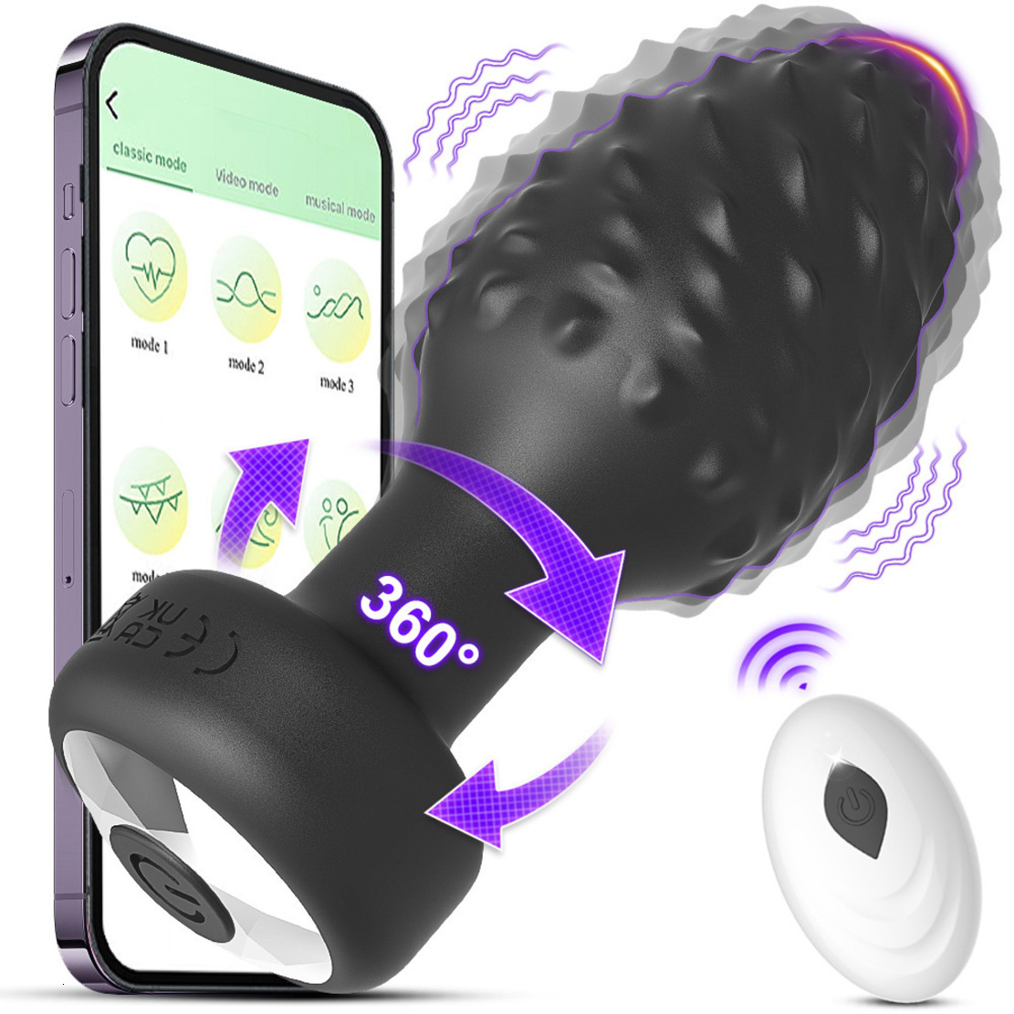 male intimate soft massage cup Masturbator Vibrating Rotating Twist Vibration Prostate Massage Masturbator Anal Plug Cross-Border New H JA11