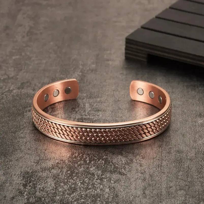 Solid Hard Bangles Twisted Pure women Energy Magnetic Bracelet Benefits Men Adjustable Cuff Bracelets Bangles Health Copper Rig