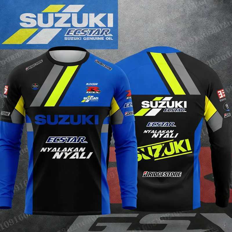 Suzuki Motorcycle 2026 Summer New Men's Suitable for Daily Outdoor Sports and Fitness Fast Drying Breathable Long Sleeve T-shirt T261019