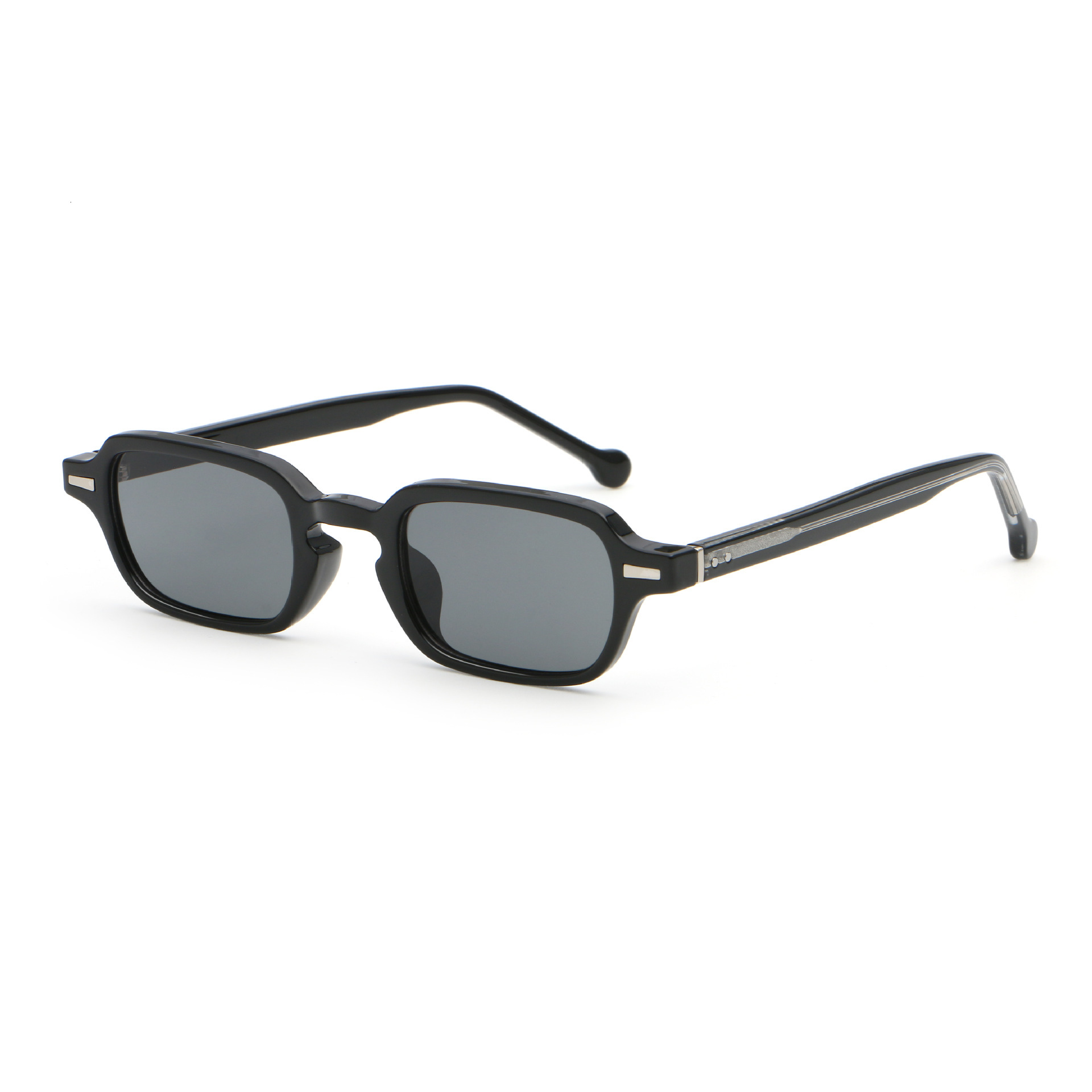 fashion faux leather sunglasses, unisex, with highend, retro, versatile, and classic design, featuring a small square frame for sun protection