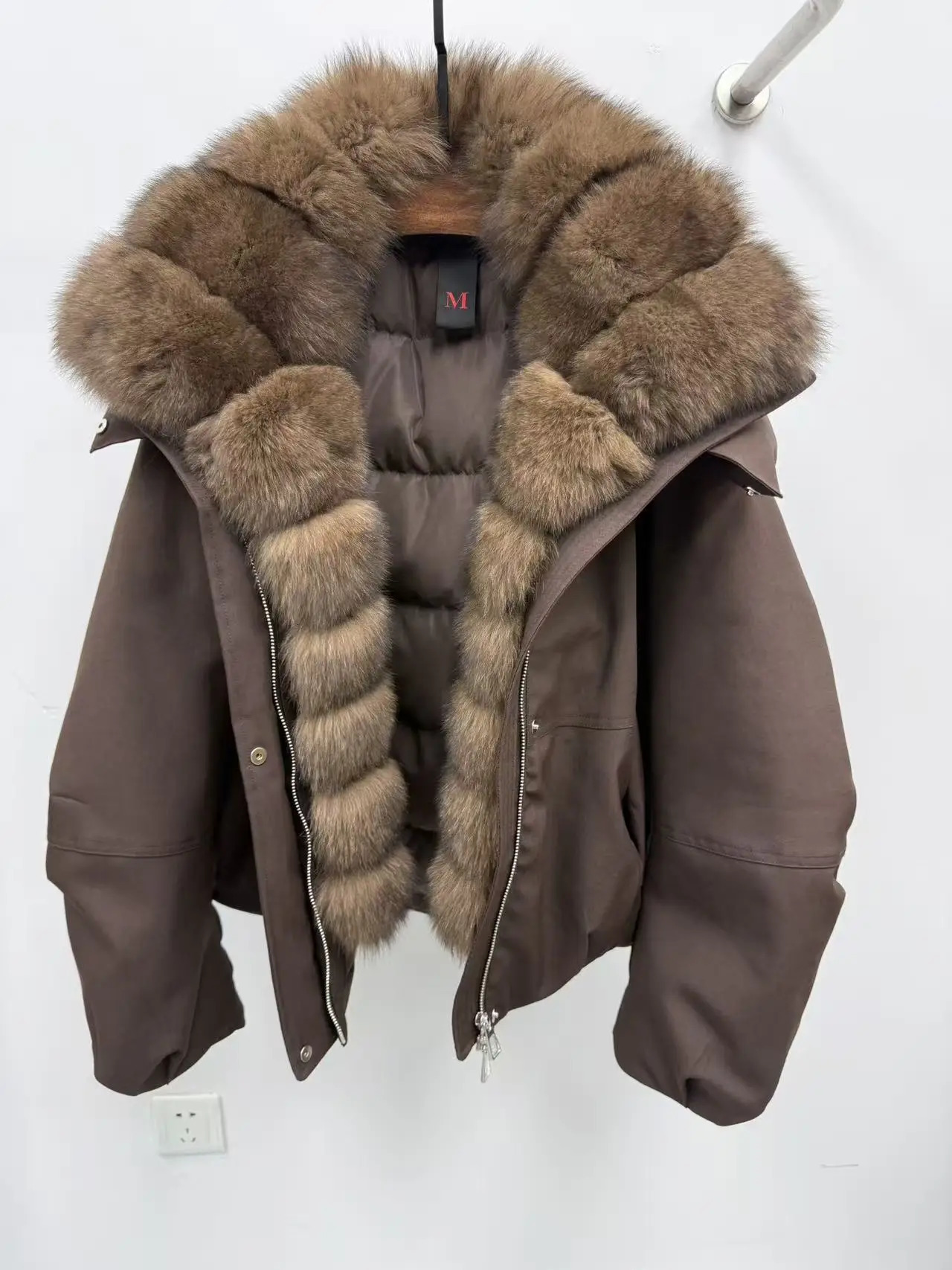 CXFS Winter Hooded Goose Down Jacket Puffer Jacket Fox Fur Collar Thick Women Warm Parka Coat Outwear Female 261019