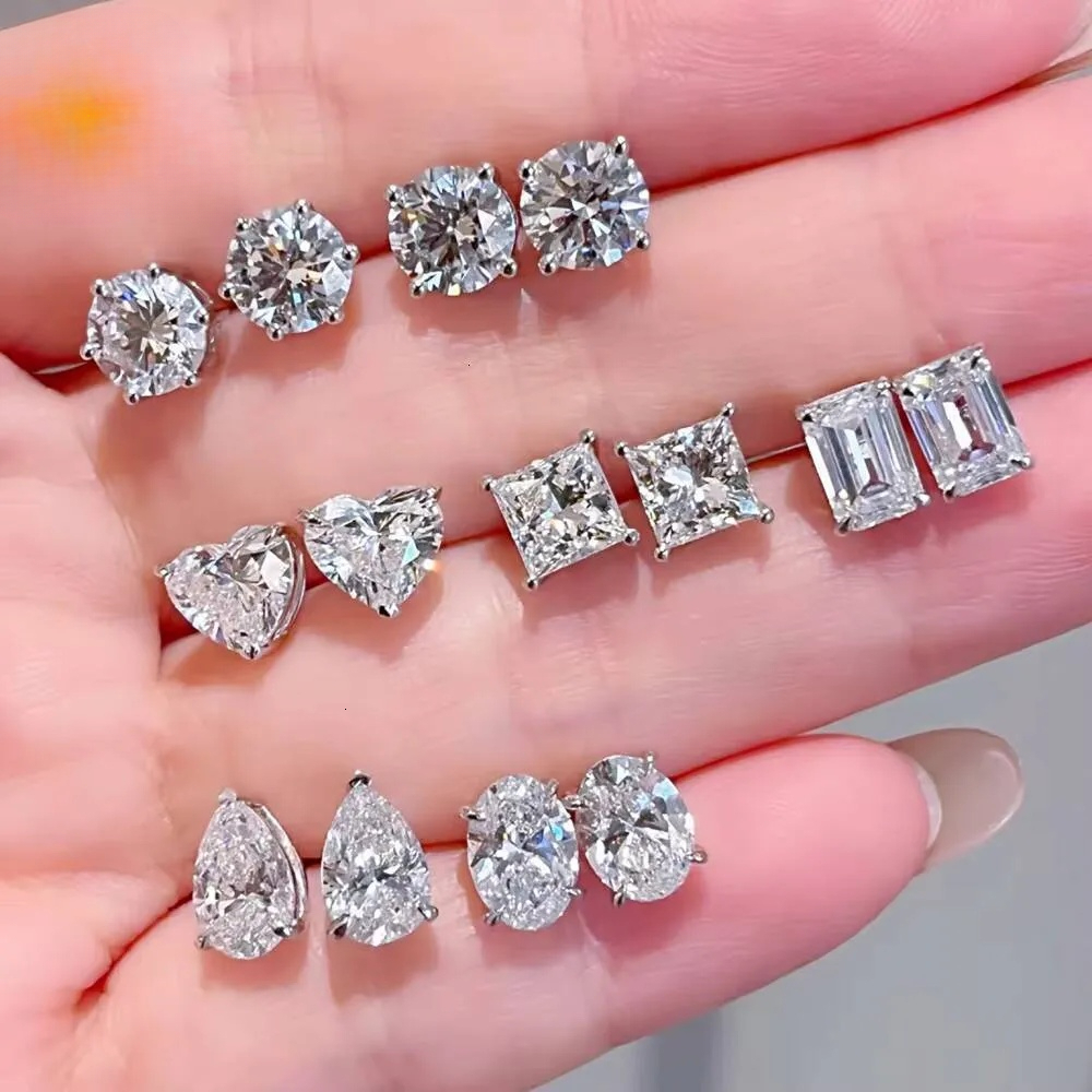 Boucles d'oreilles à clous personnalisées en or 14K 18K, certifiées IGI, rondes et brillantes, bijoux en diamant cultivé en laboratoire Vvs