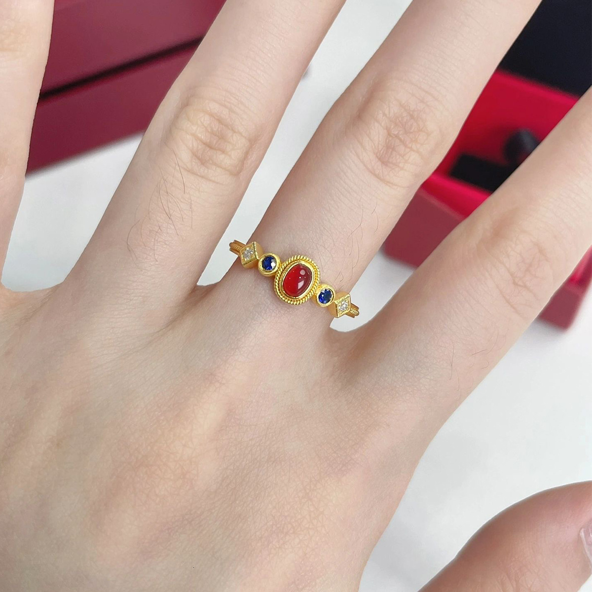 retro national trend small palace bird ring, elegant style, light luxury, niche, adjustable, rose gold gift, high-end version