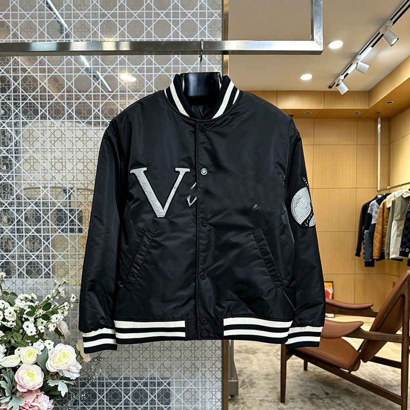 Designer Embroidered Men Baseball Jacket Luxury Loose Sports Cotton Coat Autumn Winter Outdoor Windproof Warm Outerwear