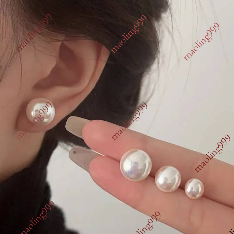 hot2026 S925 argent aiguille luxe perle boule ronde boucles d'oreilles de créateur pour femmes OL charmes élégants blanc rose perles boucle d'ore