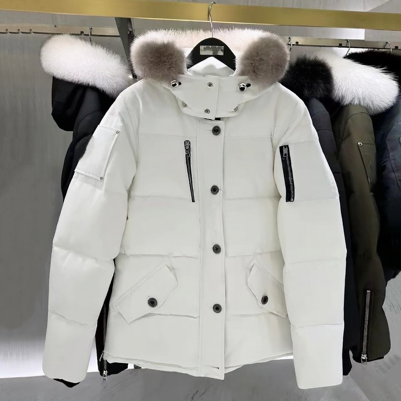 Designer Parkas Jackets Mens Winter Outdoor Windbreakers Puffer Short Parka Down Jacket Removable Fur Collar Unisex Loose Fit Winter Thick Warm Coat