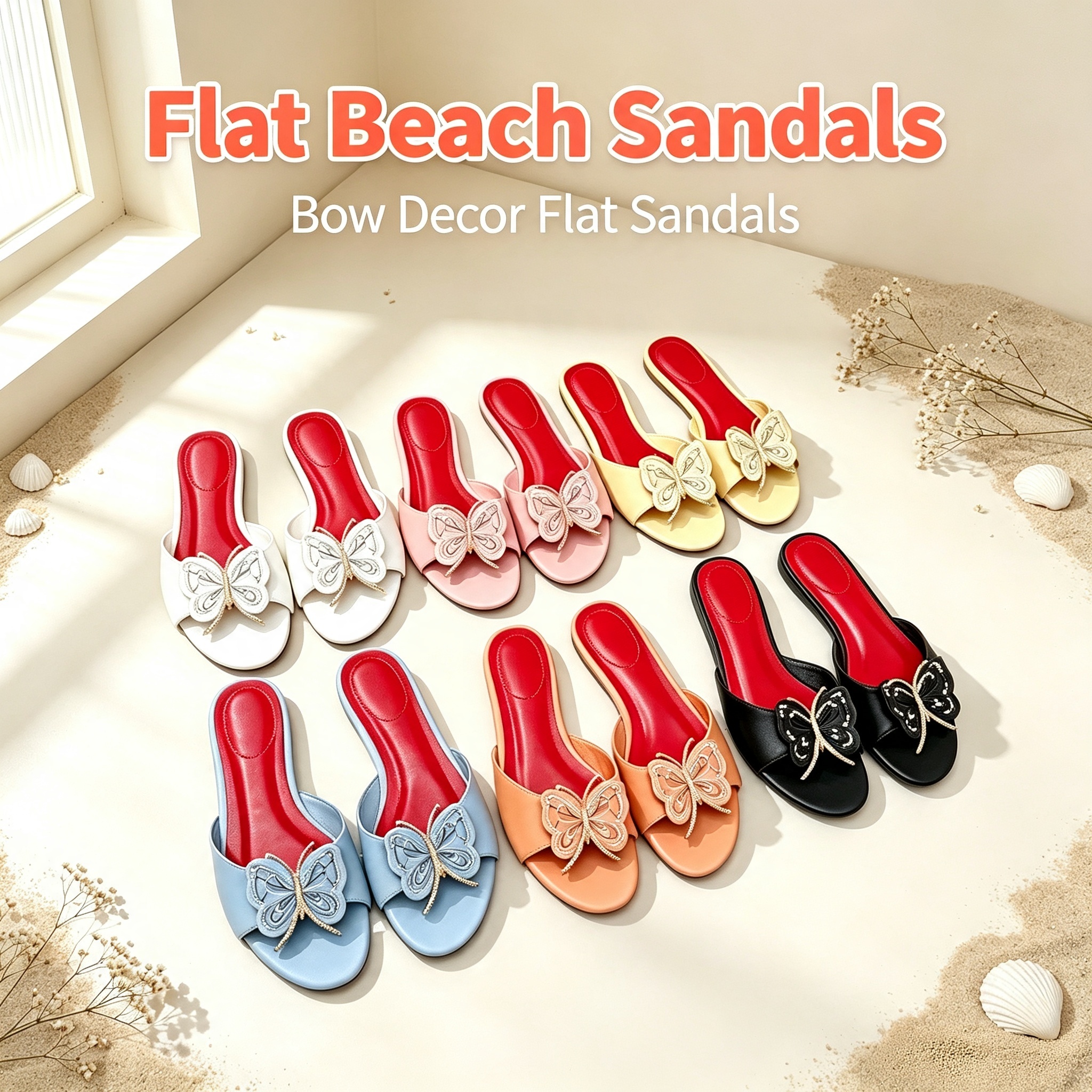 Women Rhinestone Butterfly Sandals Open Toe Sandals Available in Flat and Stiletto Heels Party Heels Summer Shoes Beach Casual Shoes Available in Mu