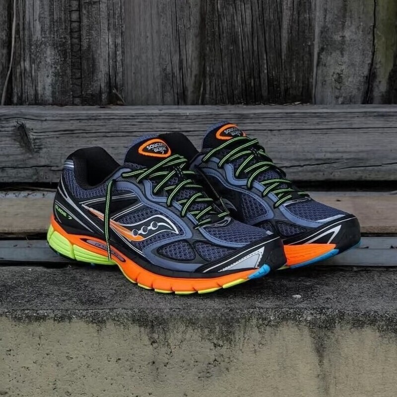 Navy Orange Mesh Saucony Designer Shoes Running Sneakers Y2K Chunky Trainers With Neon Green Lace Cushioned Outsole Retro Jogging Shoes For Men Wome