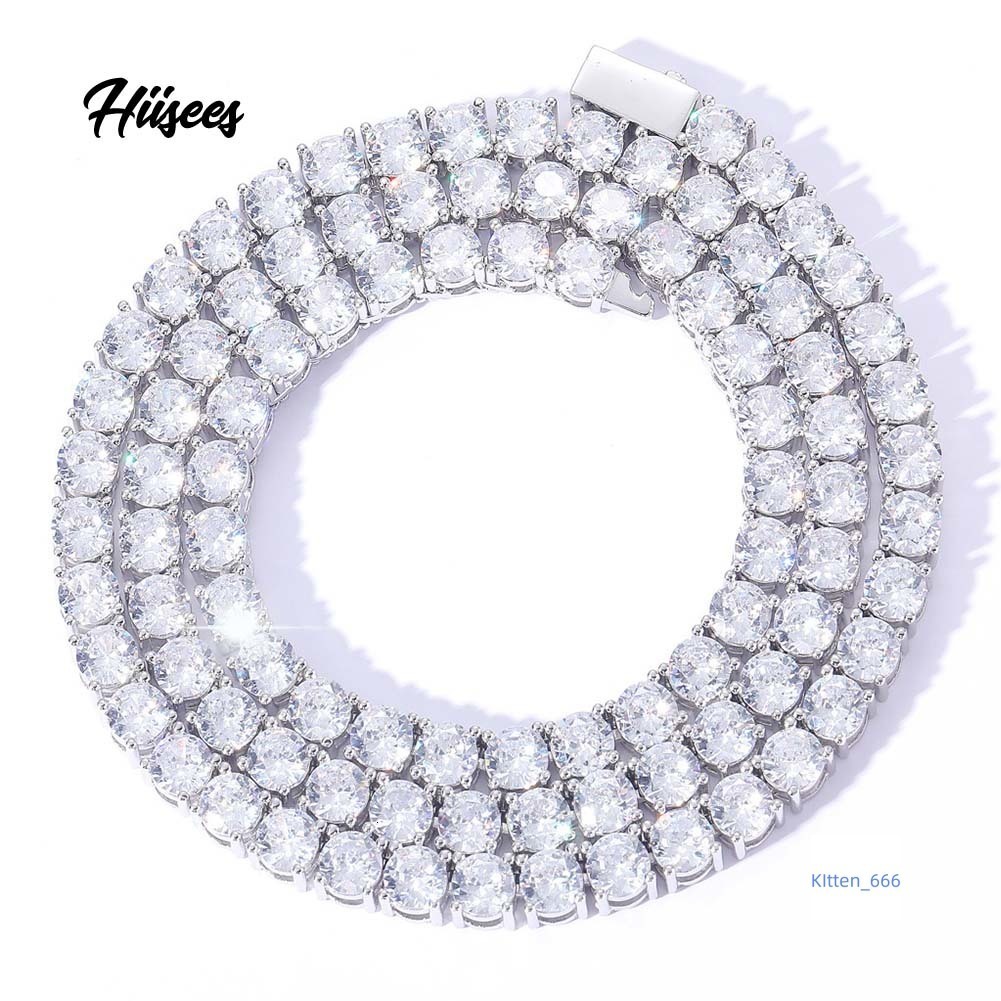 Hip Hop 925 Sterling Silver 3mm 4mm 5mm VVS Moissanites Diamond Necklace Moissanite Tennis Chain