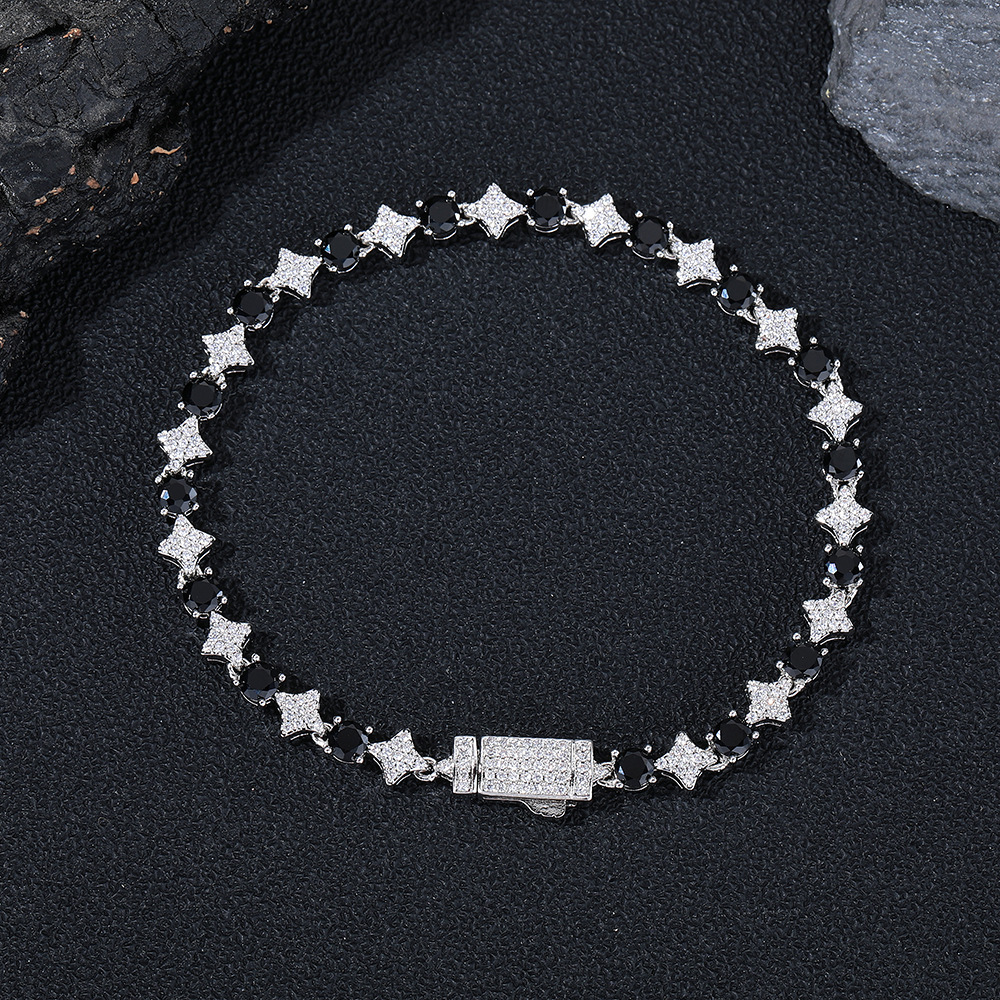 6mm Star Zircon Tennis Necklace Hip-Hop Men's Jewelry Trendy Accessories Bracelet 1 VVS GRA 10K 14K 18K S925 and American Ice emerges Hot Sale