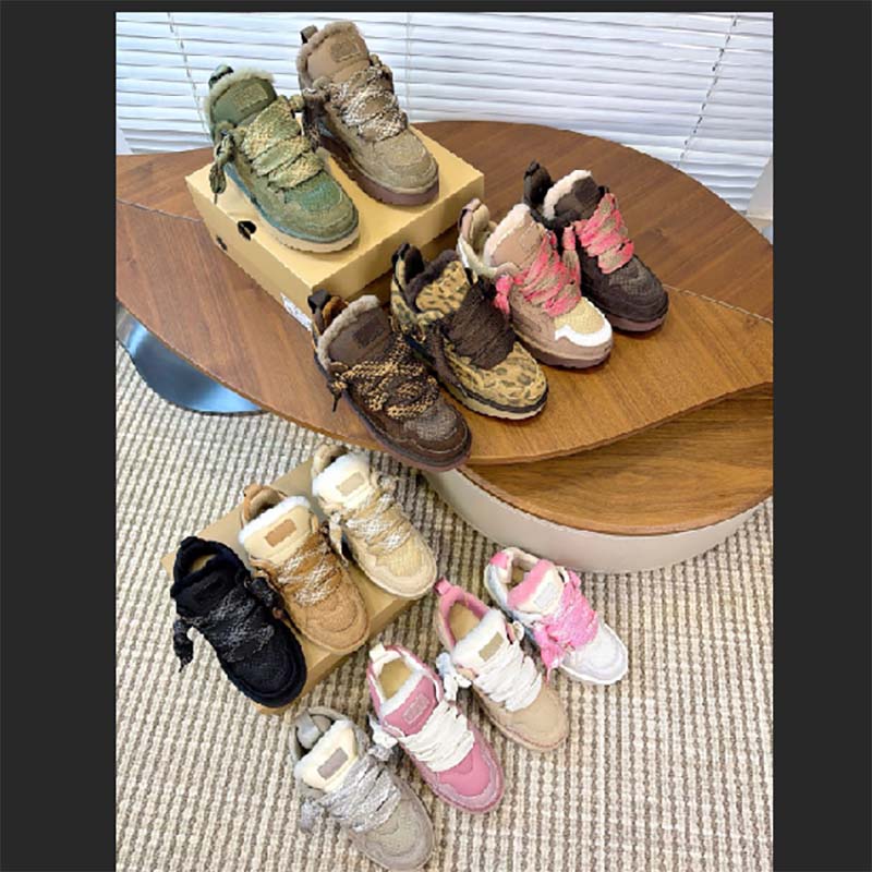 Hot selling round toe thick soled casual shoes with simple design silk curly upper essential for autumn and winter cowhide breathable mesh size 35-4