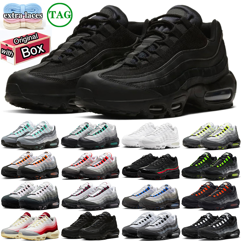 with box designers 95s running shoes for men womens 95 triple black white olive green mens trainers sports sneakers breathable